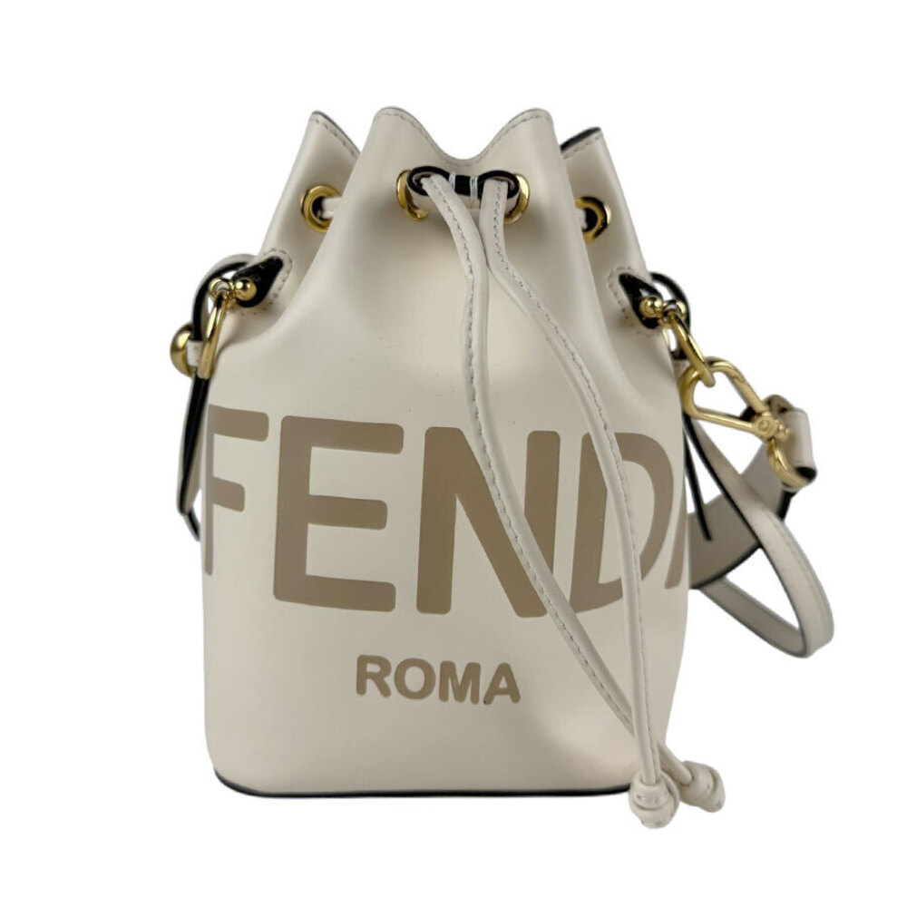 Fendi Montresor Leather Shoulder Bag White